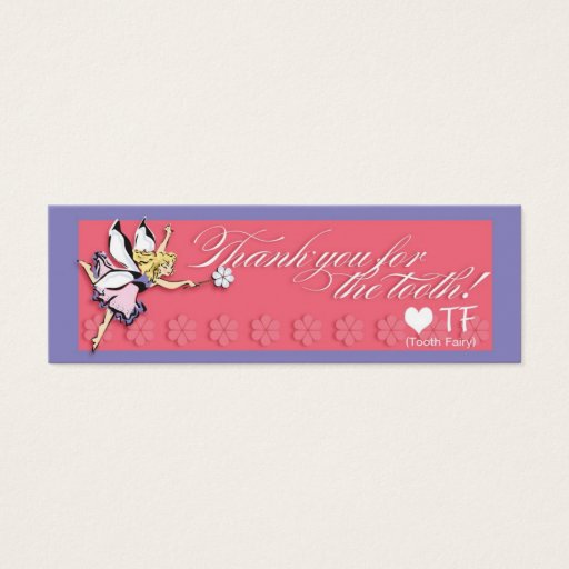 Customizable Tooth Fairy Thank You Note Business Cards