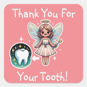 Tooth Fairy Thank You Square Sticker