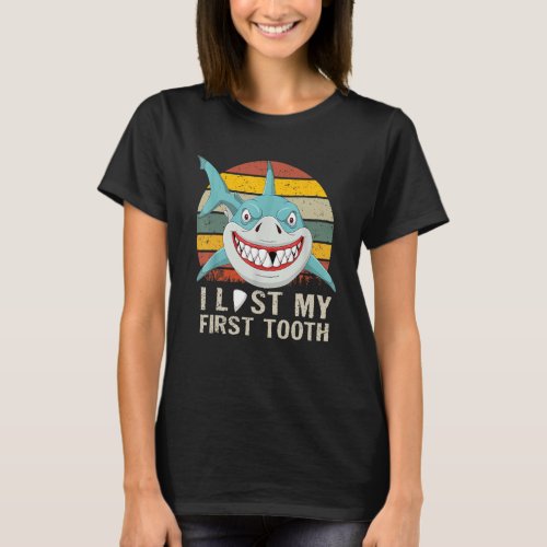 Tooth Fairy  Vintage Shark Boy I Lost My First To T_Shirt