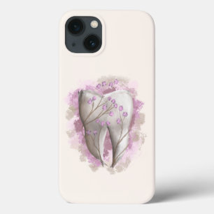 Tooth & Flowers, surrealistic painting. Dental art iPhone 13 Case