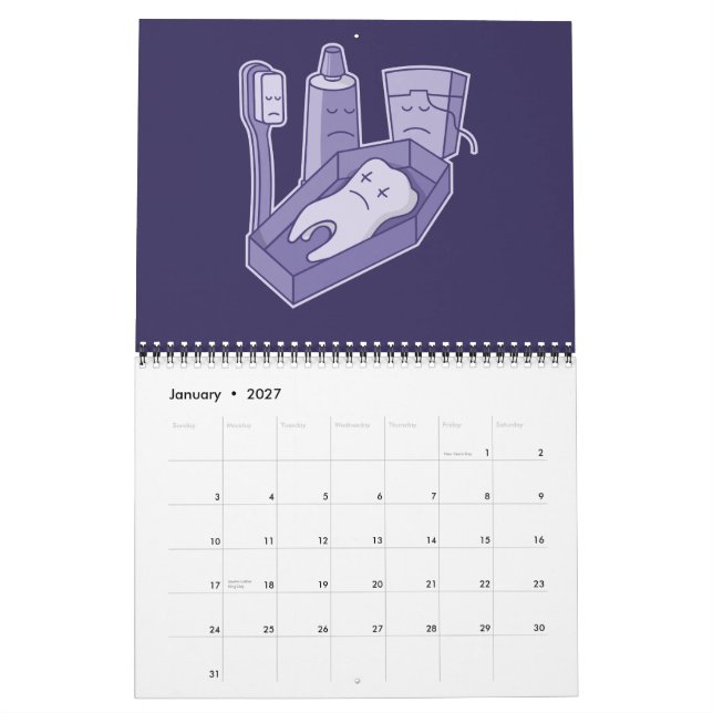 Tooth Funeral Calendar (Jan 2027)