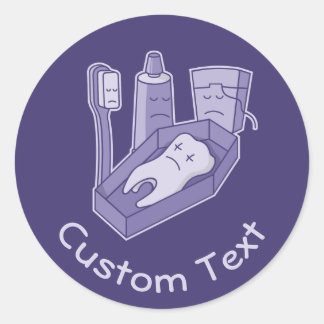 Tooth Funeral Classic Round Sticker