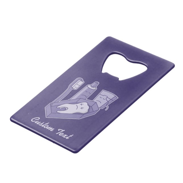 Tooth Funeral Credit Card Bottle Opener (Front Angled)