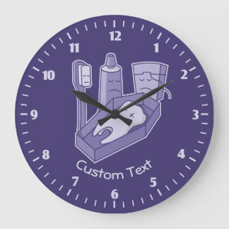 Tooth Funeral Large Clock