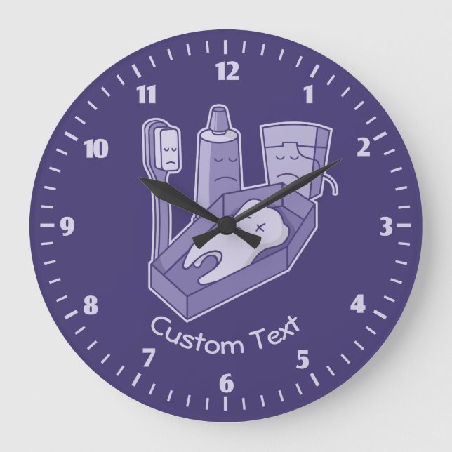 Tooth Funeral Large Clock (Front)