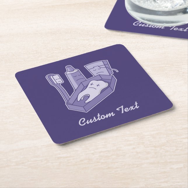 Tooth Funeral Paper Coaster (Angled)
