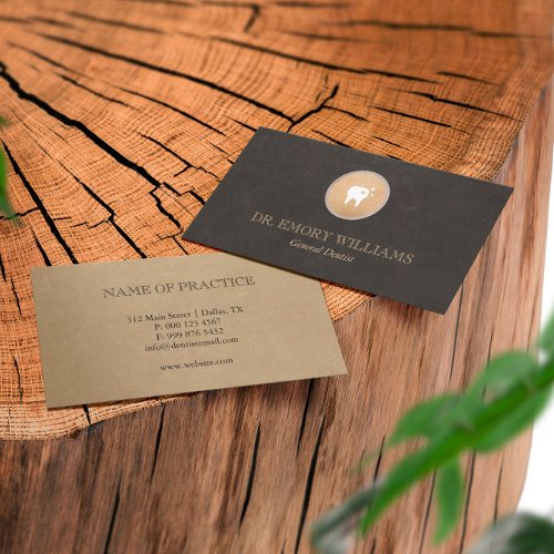 Tooth | Gold &amp; Silver Elegant Dental Business Card