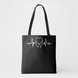 Tooth Heartbeat Dental Assistant Dentist Tote Bag