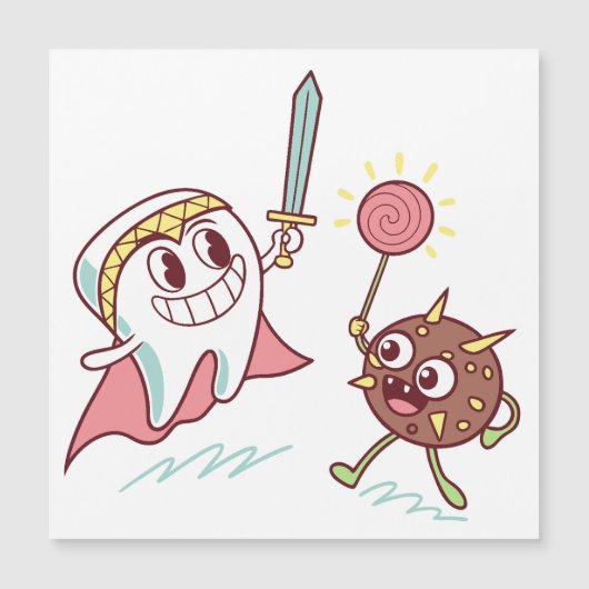 Tooth Hero vs Bacteria Monster Fun Dental Cartoon (Front)