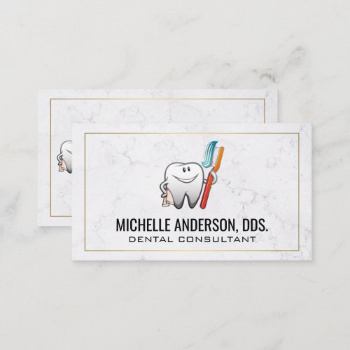 Tooth Holding Tooth Brush  Dental Business Card