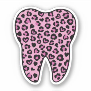 Tooth Leopard Print, Gift for Dental Assistant Sticker