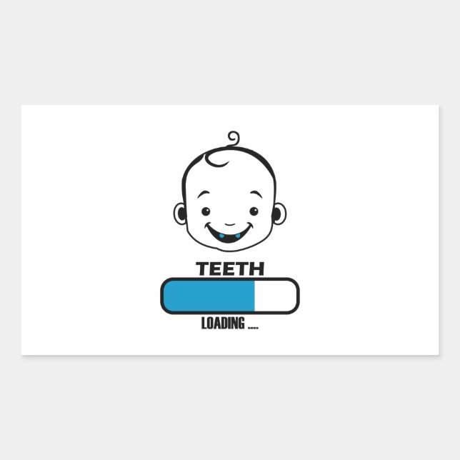 tooth loaded first lost baby child funny rectangular sticker (Front)