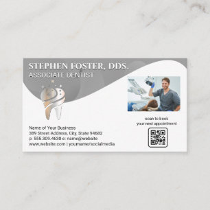 Tooth Logo Dentist with Patient Business Card