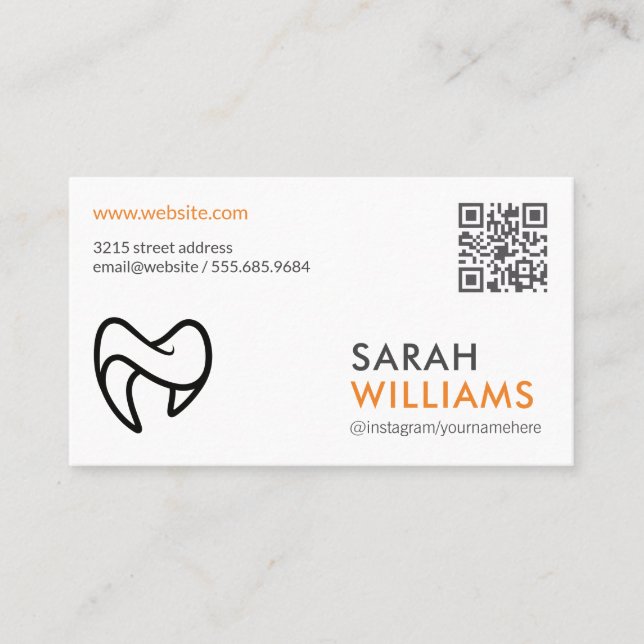 Tooth Logo | QR Code Business Card (Front)