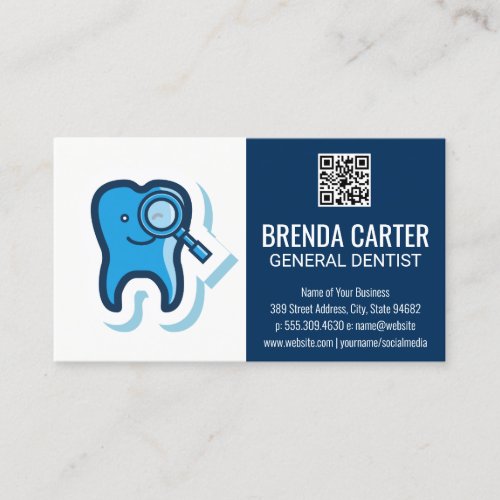 Tooth Logo  QR Scan Code Business Card