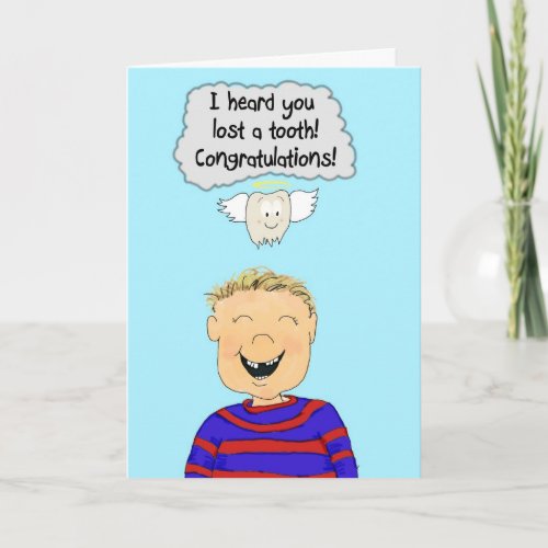 Tooth Lost Loss Boy Congratulations Paper Card