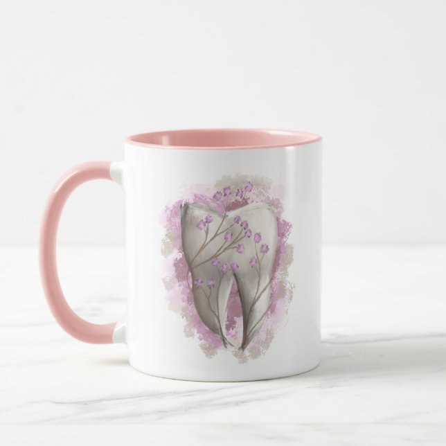 Tooth Painting. Dentist, Dental Assistant. Gift. Mug (Left)