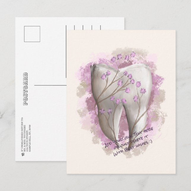 Tooth Painting. Dentist, Dental Assistant Template Postcard (Front/Back)