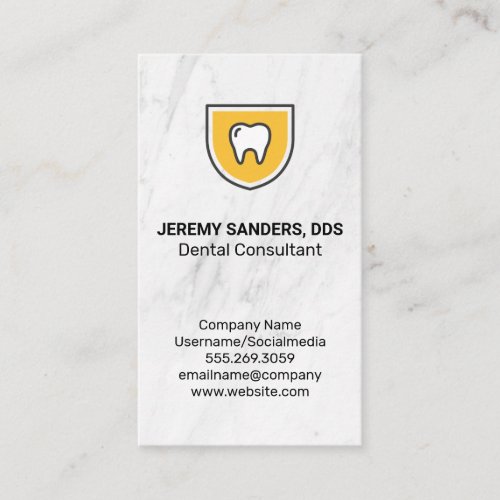 Tooth Shield Icon Business Card