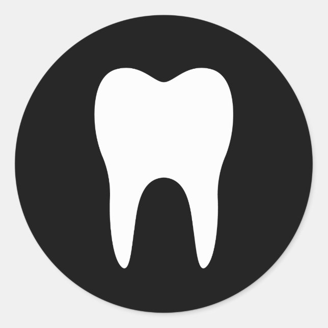 Tooth silhouette black dentist dental sticker (Front)