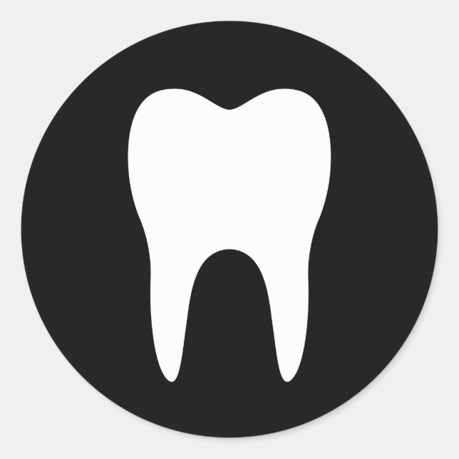 Tooth silhouette black dentist dental sticker (Front)