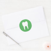 Tooth silhouette green dentist dental sticker (Envelope)