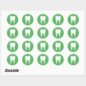 Tooth silhouette green dentist dental sticker (Sheet)