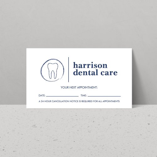 Tooth Sketch Logo WhiteBlue Dentist Appointment  Business Card
