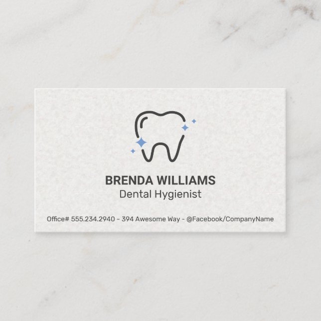 Tooth Sparkle Icon Business Card (Front)
