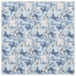 Tooth Toile / Dental Floral in Blues Fabric