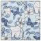 Tooth Toile / Dental Floral in Blues