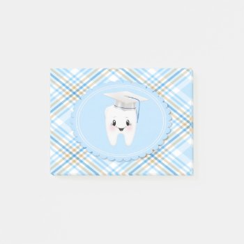 Tooth Wearing Cap  Dental School Graduation  Blue Post-it Notes by toots1 at Zazzle
