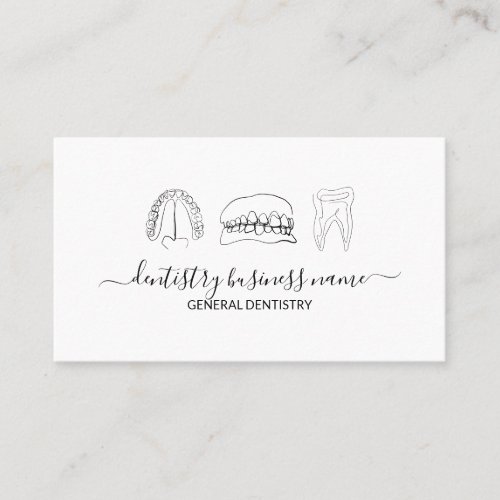 Tooth whitening dental art business card