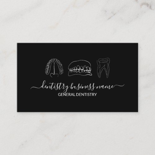Tooth whitening dental art minimalist business card