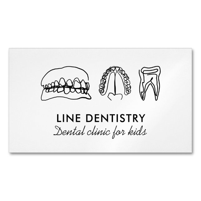 Tooth whitening dental clinic basic dentist business card magnet (Front)