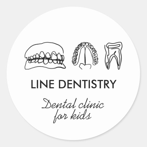 Tooth whitening dental clinic modern dentist classic round sticker