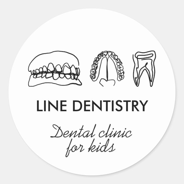 Tooth whitening dental clinic modern dentist classic round sticker