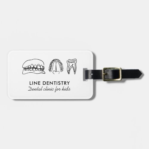Tooth whitening dental clinic simple dentist luggage tag