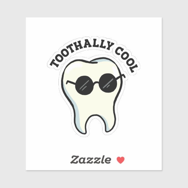 Toothally Cool Teeth Pun Die-Cut Sticker (Sheet)