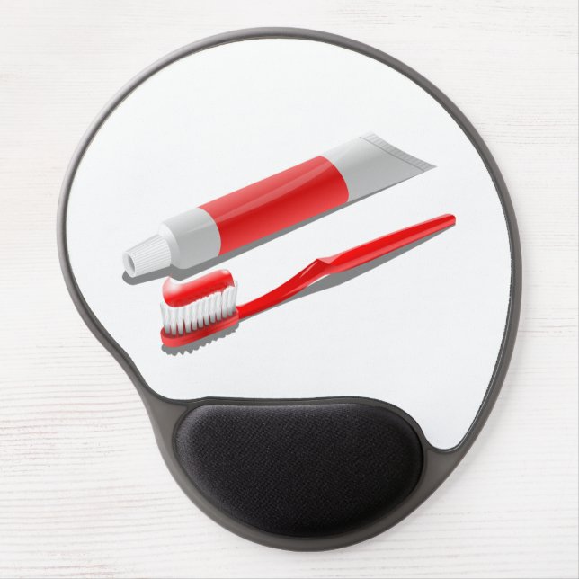 Toothbrush And Toothpaste Gel Mouse Pad (Front)