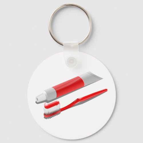 Toothbrush And Toothpaste Keychain