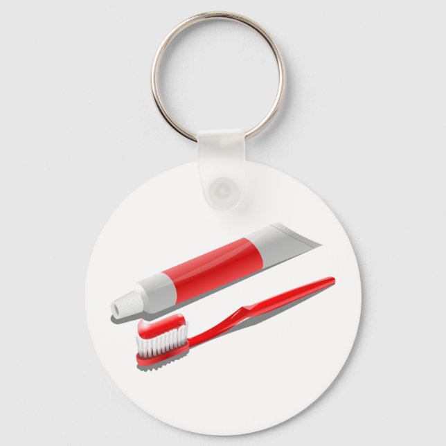 Toothbrush And Toothpaste Keychain (Front)