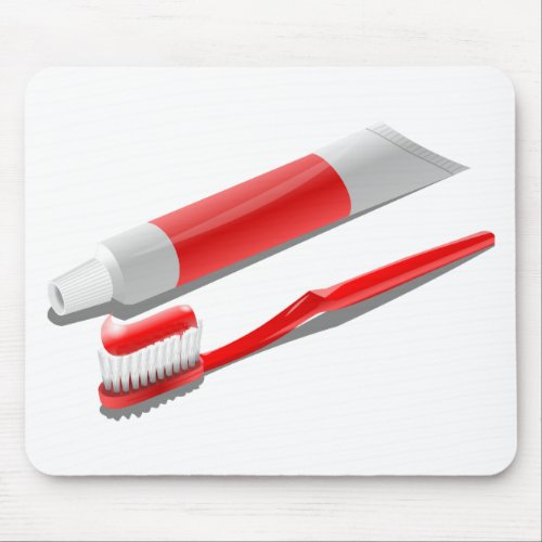 Toothbrush And Toothpaste Mouse Pad