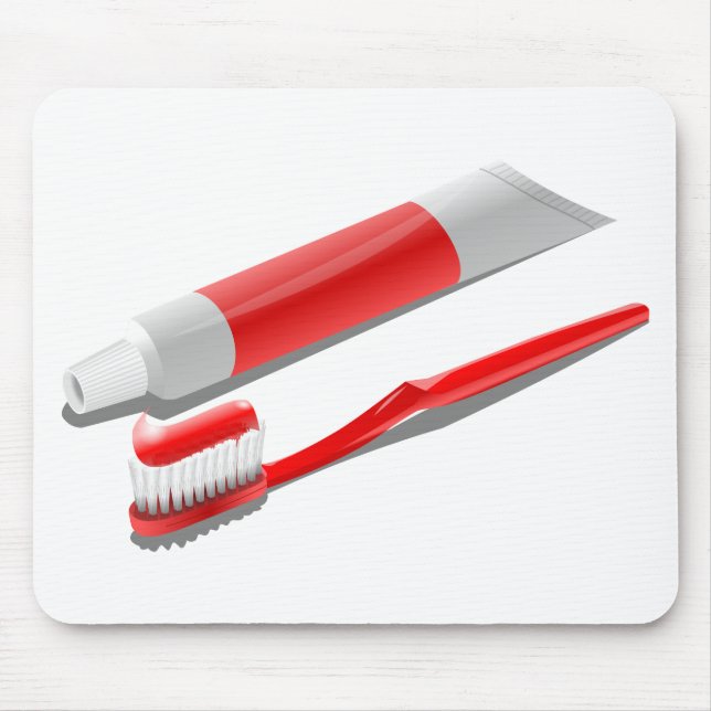 Toothbrush And Toothpaste Mouse Pad (Front)