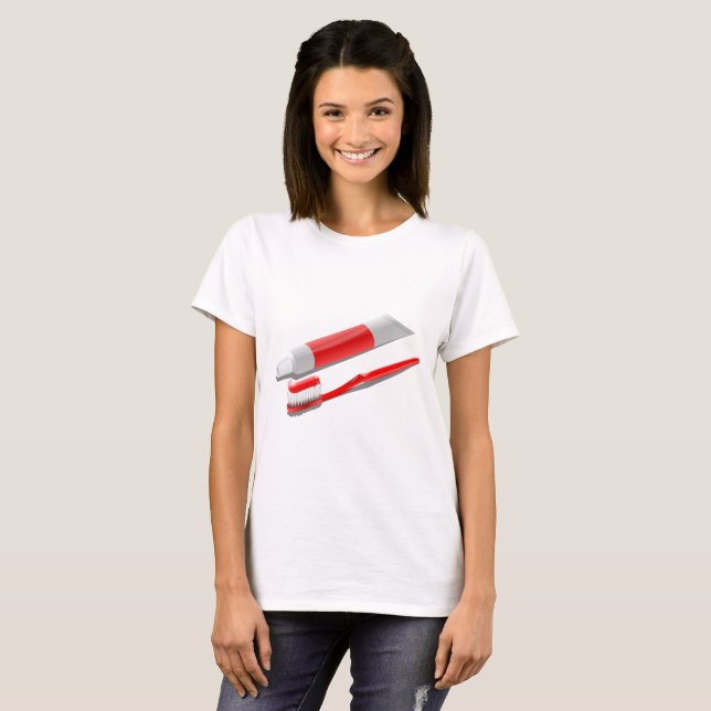 Toothbrush And Toothpaste T-Shirt (Front Full)