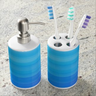Toothbrush holder & soap dispenser set blue ocean