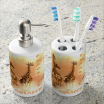 Toothbrush Holder & Soap Dispenser Unique Giraffes Toothbrush Holder & Soap Dispenser Unique Giraffes