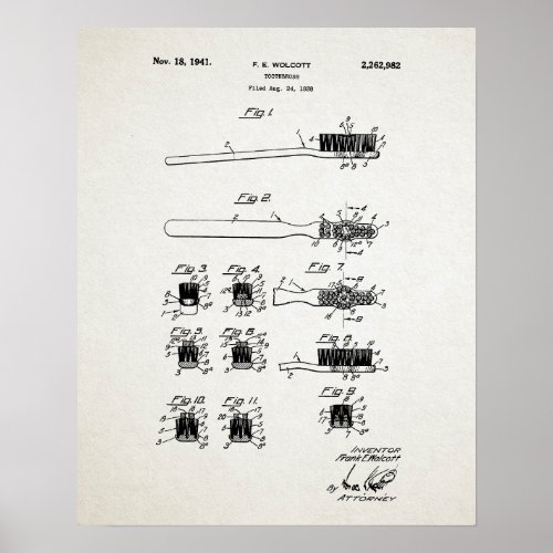 Toothbrush Patent Poster