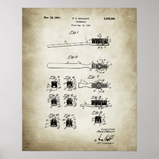 Toothbrush Patent Poster