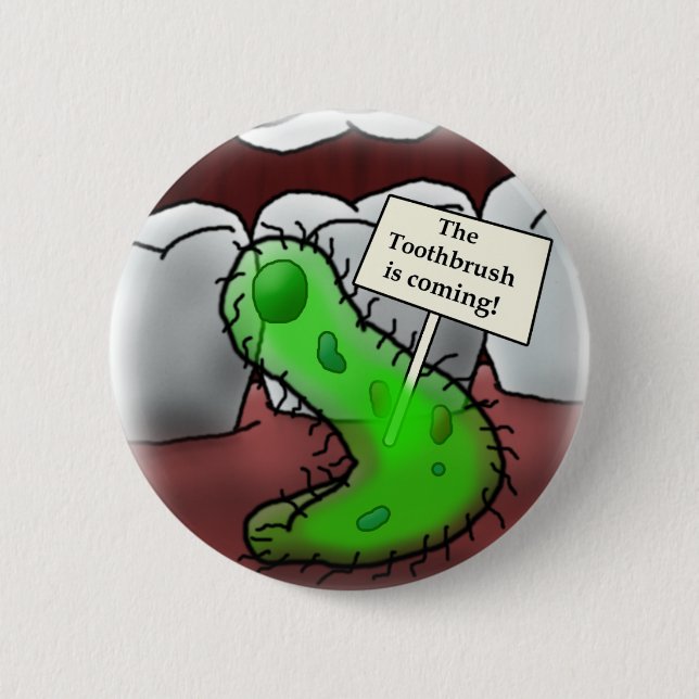 toothbrush pinback button (Front)